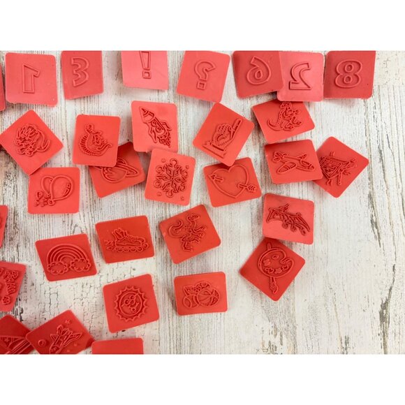 1990s Vintage Crayola Stamps-A-Lot Rubber Ink Stamp Lot 80+ Pcs - Picture 6 of 10